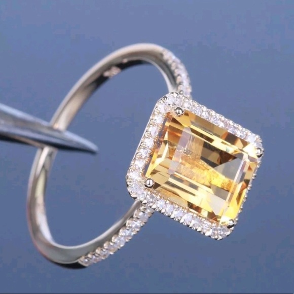 The Natural Yellow Citrine 925 SS Ring - Picture 4 of 4